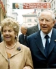 Il Presidente Ciampi con la moglie Franca all'arrivo in Piazza Cavalli.