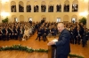 Il Presidente Ciampi durante il suo intervento, presenti le Autorit&#224; civili, militari, religiose ed i Sindaci della Provincia di Arezzo.