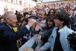 Il Presidente Ciampi al suo arrivo in citt&#224;, prima tappa della sua visita di tre giorni nella Regione toscana.