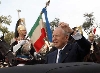 Il Presidente Ciampi al suo arrivo in Piazza Unit&#224; d'Italia.