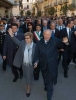 Il Presidente Ciampi in compagnia della moglie Franca, durante la breve passeggiata nel centro storico cittadino