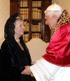 L'incontro della Signora Franca Pilla Ciampi con il Sommo Pontefice Benedetto XVI, in occasione della visita ufficiale nella Santa Sede