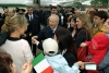 Il Presidente Ciampi al suo arrivo, all'Aeroporto di Geilenkirchen, accolto da una rappresentanza degli ufficiali italiani e delle loro famiglie, di stanza nella base NATO