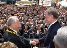 Il Presidente Ciampi con il Presidente della Repubblica di Germania, Horst Koeler, dopo il conferimento del Premio Internazionele Carlo Magno.