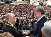 Il Presidente Ciampi con il Presidente della Repubblica di Germania, Horst Koeler, dopo il conferimento del Premio Internazionele Carlo Magno.