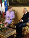 Il Presidente Ciampi con Vaira Vike-Freiberga, Presidente della Repubblica di Lettonia durante i colloqui.