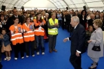 Il Presidente con la moglie Franca, durante la visita al mondo della solidariet&#224; di Roma