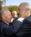 L'affettuoso incontro del Presidente Ciampi con Silvio Novembre, collaboratore di Giorgio Ambrosoli, Medaglia d'Oro al Valor Civile, a Villa Paganini, in occasione della visita alla citt&#224; di Roma