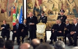 Il Presidente Ciampi durante il suo intervento, in occasione degli auguri di Natale e Capodanno alle Magistrature della Repubblica.