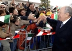 Il Presidente Ciampi al suo arrivo in citt&#224;.