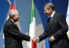 Il Presidente Ciampi con Jacques Rogge, Presidente del CIO, al termine dei rispettivi indirizzi di saluto.