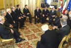 Il Presidente Ciampi durante l'incontro con una delegazione dell'Unione Industriali, in occasione del centenario di fondazione dell'Unione.