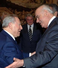 Il Presidente Ciampi con Alfred Moisiu, Presidente della Repubblica d'Albania.