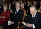 Il Presidente Ciampi con la moglie Franca ed il Presidente della Repubblica di Ungheria Laszlo Solyom, durante il concerto del Quartetto Bartok nella Cappella Paolina.