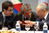 Il Presidente Ciampi con il Sindaco della citt&#224; Sergio Chiamparino ed il Presidente del Comitato Italiano Paralimpico Luca Pancalli al Villaggio Olimpico