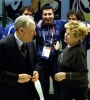 Il Presidente Ciampi con la moglie Franca, durante la visita al Villaggio Olimpico.