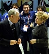 Il Presidente Ciampi con la moglie Franca, durante la visita al Villaggio Olimpico.
