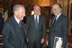 Il Presidente Ciampi, con  il Dott. Gianni Letta, Sottosegretario di Stato alla Presidenza del Consiglio dei Ministri e l'Arch. Mario Virano, Presidente dell'Osservatorio sulla TAV Torino - Lione