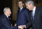 Il Presidente Ciampi con Marco Tronchetti Provera, Presidente del Gruppo Telecom Italia e Moroello Diaz della Vittoria Pallavicini, Presidente dell'Associazione Dimore Storiche Italiane(Sezione Lazio).