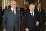 Il Presidente Ciampi con il Presidente del Senato Franco Marini ed il Ministro del Lavoro e delle Politiche Sociali Roberto Maroni in occasione dell'incontro con i Maestri del Lavoro del Lazio e dell'Umbria