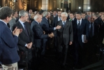 Il Presidente della Repubblica, Sergio Mattarella, al suo arrivo a Palazzo Vecchio 