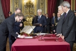 Il Presidente Sergio Mattarella con Luca Lotti,Ministro dello Sport 