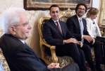 Il Presidente Sergio Mattarella con la delegazione del “MoVimento 5 Stelle” in occasione delle consultazioni