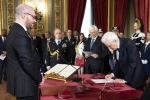 Il Presidente della Repubblica Sergio Mattarella con Lorenzo Fontana,