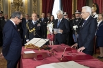 Il Presidente Sergio Mattarella con il Ministro dell’economia e delle finanze, Giovanni Tria, in occasione del giuramento