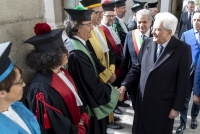 Il Presidente della Repubblica Sergio Mattarella in occasione della cerimonia di inaugurazione dell'anno accademico 2018/2019 dell'Università degli Studi della Tuscia
