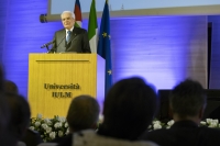 Il Presidente della Repubblica Sergio Mattarella nel corso del suo intervento alla cerimonia di inaugurazione dell’Anno Accademico 2018-2019 della Libera Università di Lingue e Comunicazione IULM
