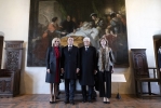 Il Presidente della Repubblica Sergio Mattarella con il Presidente della Repubblica Francese Emmanuel Macron, la Sig.ra Laura e la Sig.ra Brigitte al Castello di Amboise, in occasione delle celebrazioni per il 500esimo anniversario della morte di Leonardo da Vinci