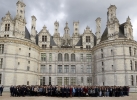 Il Presidente della Repubblica Sergio Mattarella e il Presidente della Repubblica Francese Emmanuel Macron con i giovani studenti italiani e francesi  al Castello di Chambord