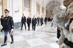 Il Presidente della Repubblica Sergio Mattarella a Palazzo Reale con Felipe VI, Re di Spagna e Marcelo Rebelo de Sousa, Presidente della Repubblica portoghese, in occasione del XIII Simposio COTEC 