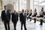 Il Presidente della Repubblica Sergio Mattarella a Palazzo Reale con Felipe VI, Re di Spagna e Marcelo Rebelo de Sousa, Presidente della Repubblica portoghese, in occasione del XIII Simposio COTEC 