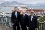 Il Presidente della Repubblica Sergio Mattarella con il Presidente della Repubblica portoghese Marcelo Rebelo de Sousa e Felipe VI Re di Spagna, al Palazzo Reale