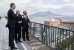 Il Presidente della Repubblica Sergio Mattarella con il Presidente della Repubblica portoghese Marcelo Rebelo de Sousa e Felipe VI Re di Spagna, al Palazzo Reale