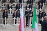 Il Presidente della Repubblica italiana Sergio Mattarella in occasione della cerimonia per il 75° anniversario della battaglia di Montecassino
