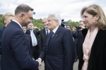 Il Presidente della Repubblica Sergio Mattarella e la Sig.ra Laura con il Presidente della Repubblica di Polonia Andrzej Duda e consorte,Sig.ra Agata Kornhauser-Duda,in occasione del 75° anniversario della battaglia di Montecassino