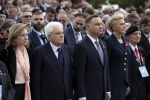 Il Presidente della Repubblica Sergio Mattarella e la Sig.ra Laura con il Presidente della Repubblica di Polonia Andrzej Duda e consorte,Sig.ra Agata Kornhauser-Duda,in occasione del 75° anniversario della battaglia di Montecassino