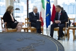 Il Presidente della Repubblica Sergio Mattarella e il Presidente della Repubblica di Polonia Andrzej Duda,al Museo Memoriale in occasione della cerimonia del 75° anniversario della battaglia di Montecassino