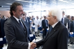Il Presidente Sergio Mattarella con Carlo Cimbri, Presidente dell’Istituto Europeo di Oncologia, al termine della visita alla fondazione