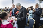 Il Presidente Sergio Mattarella a Civitavecchia,  in occasione della partenza della “Nave della Legalità”.
