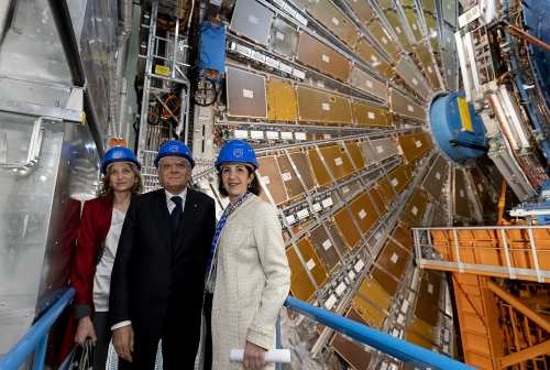 Il Presidente della Repubblica Sergio Mattarella nel corso della visita al CERN