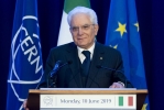 Il Presidente della Repubblica Sergio Mattarella nel corso della visita al CERN