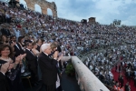 Il Presidente Sergio Mattarella e la Sig.ra Laura, alla rappresentazione dell’opera “La Traviata” di Giuseppe Verdi, diretta dal M° Daniel Oren, in occasione dell’inaugurazione del 97^ Festival lirico della Fondazione Arena di Verona