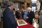 Il Presidente Sergio Mattarella e la Sig.ra Laura,alla Biblioteca Nazionale Austriaca,in occasione della visita di Stato nella Repubblica d'Austria