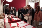 Il Presidente della Repubblica Sergio Mattarella e la Sig.ra Laura nel corso della visita al Centro viennese per il Lessico Etimologico Italiano (LEI)