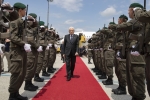 Il Presidente Sergio Mattarella all'aeroporto Wolfgang Amadeus Mozart di Salisburgo,in occasione della visita di Stato nella Repubblica d'Austria