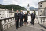 Il Presidente Sergio Mattarella e la Sig.ra Laura durante la visita al complesso monumentale del Duomo, con il Presidente Federale della Repubblica d'Austria Alexander Van der Bellen, la consorte in occasione della visita di Stato nella Repubblica d'Austria. 